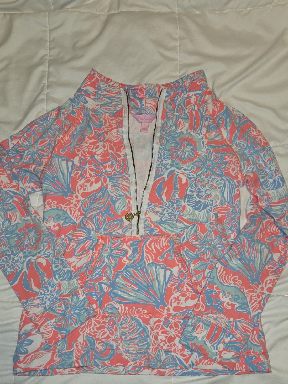 Lilly Pulitzer Popover Coral & Sky Blue Floral